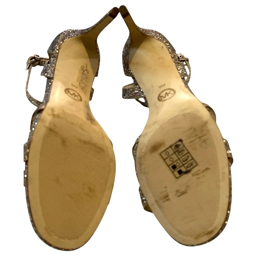 MICHAEL MICHAEL KORS‎ Kimberly Glitter Mesh Sandal, Size 9